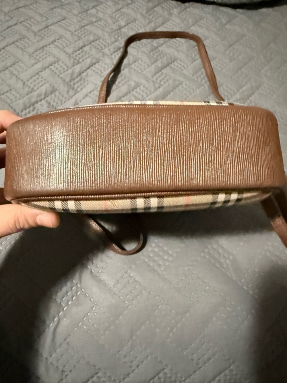 Burberry Brown/Beige Check Crossbody Bag - Picture 8 of 9